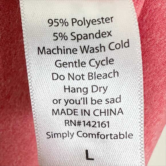 Lularoe Carly High Low Short Sleeve Dress in Pink/Coral Size Large - Picture 5 of 6